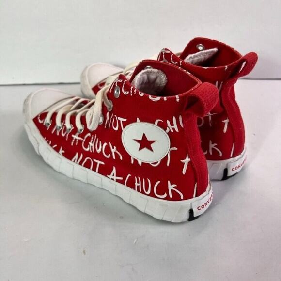 Converse Sneakers Unisex M 8.5 W 10.5 Red White High Top Not A Chuck Embroidered - Picture 6 of 16